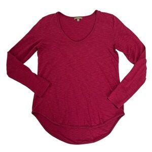 Lilla P Pima Cotton Scoop Neck Long Sleeve Shirt Size Small